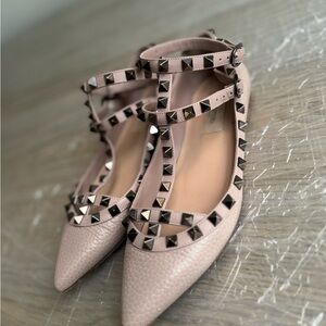 Valentino Pink Studded Flats